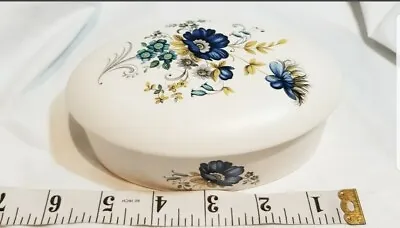 Buy  Purbeck Pottery Poole Swanage Oval Lidded Trinket Box Blue Cornflower 5  VGC • 7.99£