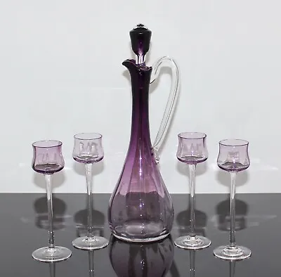 Buy Art Nouveau LikÖr Glass Set Moser Carafe Stem Glass Art New Bohemian Glass • 500.68£