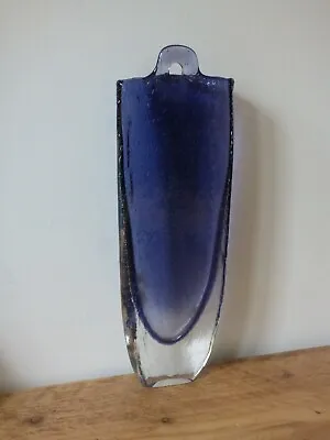 Buy W@w British Studio Art Crafts Purple Bubble Glass Wall Pocket Plaque Flower Vase • 39.59£