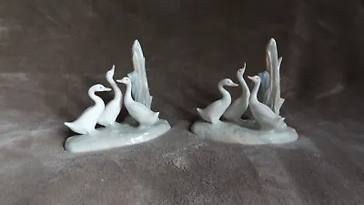 Buy NAO Lladro Spain 3 Ducks Geese Figurines Set Of 2 • 10£