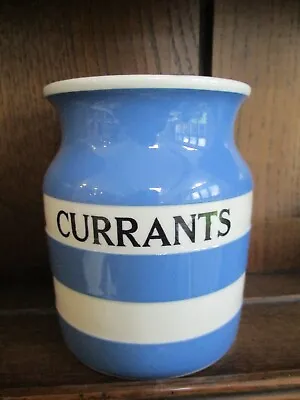 Buy T G Green Cornish Ware Blue And White CURRANTS Storage Jar No Lid Black Shield • 19.99£