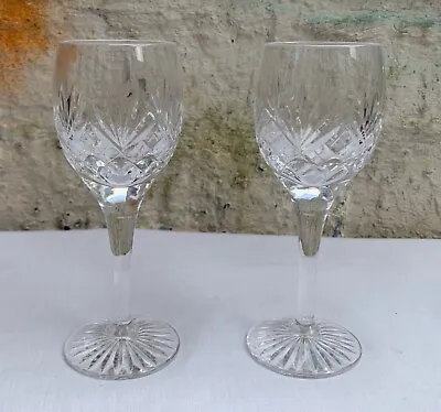 Buy Pair Of Royal Doulton Crystal Westminster Cut Sherry Glasses Immaculate • 18.99£