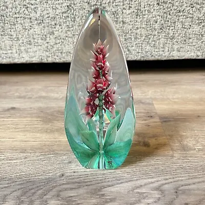 Buy Mats Jonasson For Maleras Sweden Lead Crystal Sculpture Orchid Red Signed Rare • 99.99£