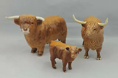 Buy Beswick Highland Cattle Family Bull (Restored Left Horn), Cow & A Calf			 • 290£