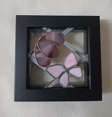 Buy 3D Stained Glass Pink Butterfly In Box Frame • 12£
