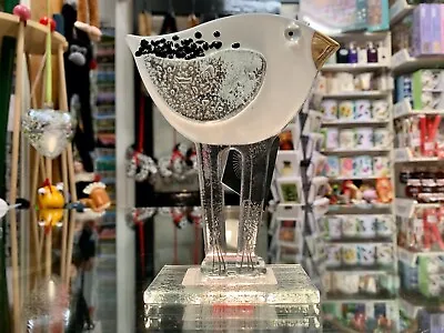Buy Fused Glass Ornament Bird White - Nobilé Glassware - BR-WH-S • 28.99£