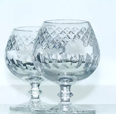 Buy Pair Stunning Lead Crystal Cut Glass Brandy Whisky Glasses  Balloons - 12cm • 15£