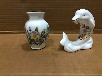 Buy Aynsley Fine Bone China Dolphin Ornament / Wild Tudor Vase • 9.95£