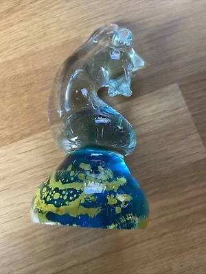 Buy Mdina Art Glass Blue And Green Sea Horse, Knight Chess Piece, Paperweight • 9.80£