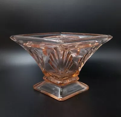 Buy Vintage Bagley Glass Pink 'Spinette' Vase & Flower Frog #3180 England • 26.95£
