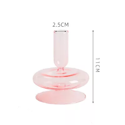 Buy Pink/Orange/Green Glass Candle Holder Mid Century Design Retro Candlestick Stand • 11.21£