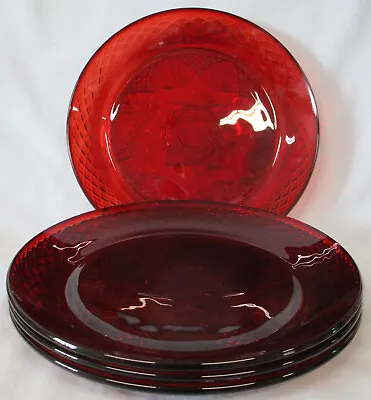 Buy Crystal D'Arque Antique Ruby Dinner Plate 10 1/4 , Set Of 4 • 48.28£