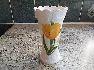 Buy Aynsley Chelsea Flowers Bone China Vase Yellow Tulip/lily • 15.99£