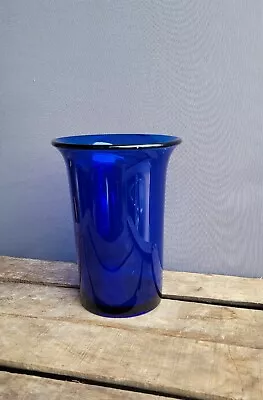 Buy Vintage Cobalt Blue Chunky Glass Vase 7.5   • 25£