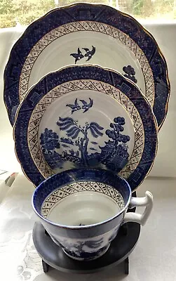 Buy Vintage Booths Real Old Willow Pattern Trio Cup Saucer Tea Plate A8025 Blie • 9.99£