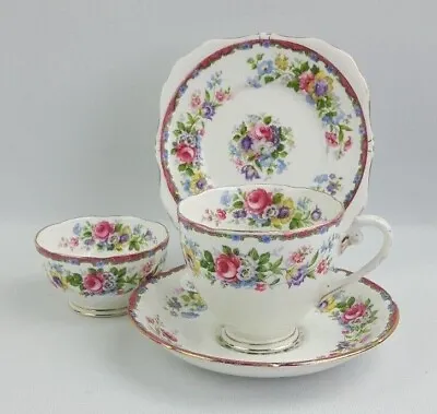 Buy Royal Grafton Bone China Floral Tea For One -Trio & Sugar - Pattern 6712 Vintage • 16£