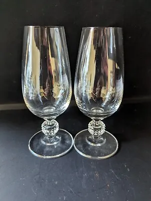Buy Vintage Bohemia Short Flute Crystal Glasses X 2 5.5  Tall (Whtab) • 8.99£