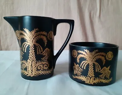 Buy Vintage Portmeirion Pottery ROYAL PALM Milk Jug & Sugar Bowl ~ Palm Tree Pattern • 11.99£