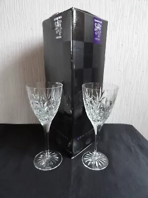 Buy Edinburgh Crystal - Pair White Wine Glasses - Selkirk Pattern - Charity Lot • 15£