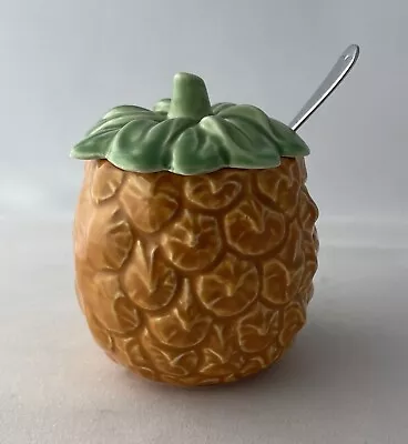 Buy Sylvac 583 Ceramic Pineapple Jam Pot Vintage - 9cm With Original Spoon • 10£
