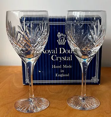 Buy Vintage Royal Doulton Crystal - Westminster Design – Sherry Glasses - Set Of 2 • 25.50£