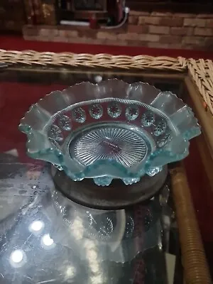 Buy Art Deo Davidsons Frosted Turquoise Trifle Dish On Unusually  Chrome Stand 1930s • 5£