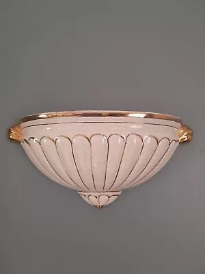 Buy Vintage Sadler Pottery ASCOT Grey Gold Lustre Wall Pocket Vase 24 X 11 X 6.5 Cm • 14.99£