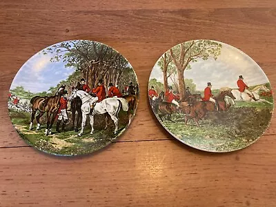Buy Pair Small Vintage POOLE Pottery Decorative HUNTING Scene PLATES • 8.95£