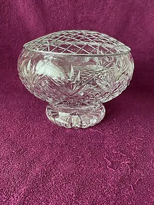Buy Vintage Signed Royal Brierley Cut Crystal Rosebowl Flower Vase Very Heavy. VGC • 25£