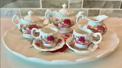 Buy English Royale Garden Fine Bone China Rose Minature Tea Set • 26.68£