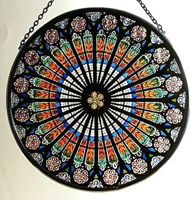 Buy Decorative Hand Painted Stained Glass Window Sun Catcher/Roundel In A Strasbo... • 35.05£