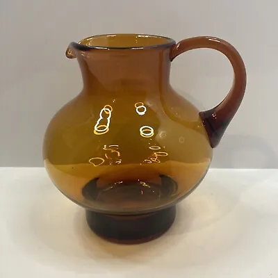 Buy Lovely Classic Amber Glass Vintage Jug / Pitcher 20cmX 16cm Whitefriars • 12.60£