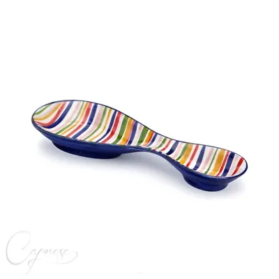 Buy Bassano Pottery- STRIPES  Spoonrest  Made/painted By Hand In Italy • 38.43£
