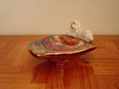 Buy Oldcourt Ware Lustre Ashtray / Pin Dish  With A Poodle Dog Collectable Vintage • 2.50£