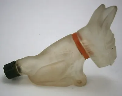 Buy Art Deco Scottie Dog Satin Glass Perfume Bottle • 26.50£