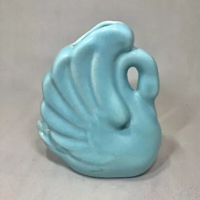 Buy Vintage Aqua Teal Blue Swan Ceramic Pottery Bud Vase • 13.28£