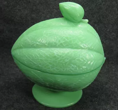 Buy Martha Stewart Martha By Mail MBM L E Smith Jadeite Melon Covered Candy Dish • 212.58£