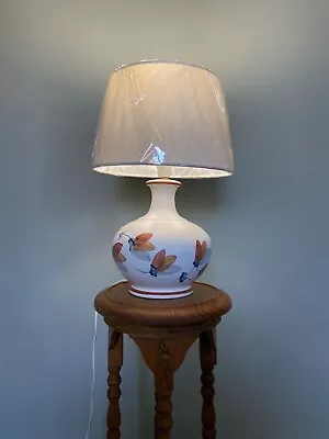 Buy 1970s Vintage Jersey Pottery Lamp With Velvet Lampshade • 75£