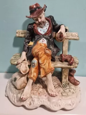 Buy Large Capodimonte Tramp On Bench • 26£