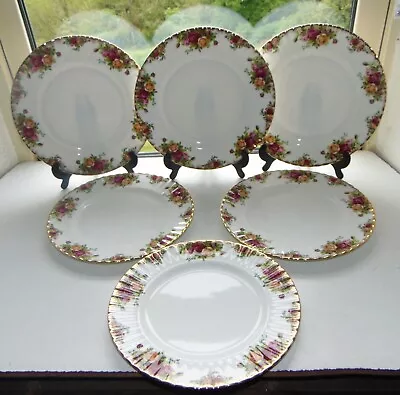 Buy Royal Albert China Old Country Roses 6 X Dinner Plates 26.5cm 1962 Backstamp • 45£