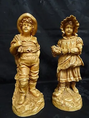 Buy Antique Pr Robinson And Leadbeater Ivory Parian Ware Figures Of A  Boy  & Girl • 140£