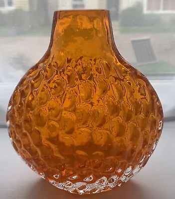 Buy Whitefriars Tangerine Glass Puffer Onion Vase Geoffrey Baxter - Perfect • 182£