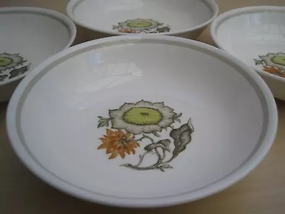 Buy 4 X 1960s Wedgwood Susie Cooper C2002 Sunflower 6.25  Cereal Soup Dessert Bowls • 24£