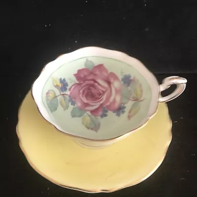 Buy Paragon Fine Bone China Cabbage Rose Cup & Yellow Saucer-Double Royal Warrant-AF • 3.99£