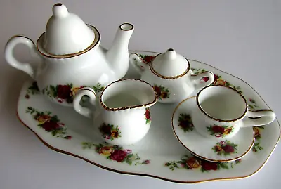 Buy Vintage Antique 1962 Royal Albert Old Country Roses Miniature Tea Set 8 Count • 42.75£