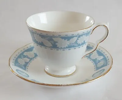 Buy Vintage Cup & Saucer Duo Royal Vale Bone China 8681 Pale Blue & White C1960s  • 7.99£