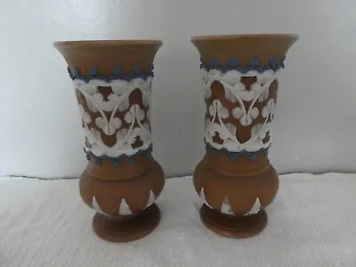 Buy ~~2 Royal Doulton Silicon Ware Vase Pair Antique Stoneware ~~ • 19.99£