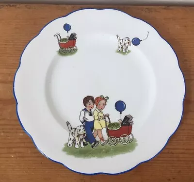 Buy Antique 30s Royal Albert Crown China Children Baby Balloon Dog Porcelain Plate • 106.56£