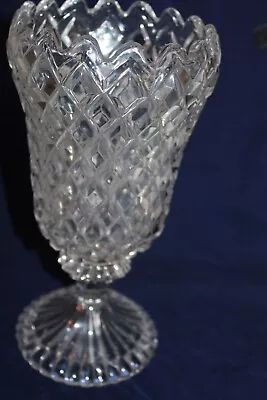 Buy Antique Vintage Large Heavy Pressed Glass Celery Vase Hobnail Design • 9.99£