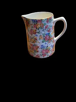 Buy VINTAGE LORD NELSON WARE ENGLAND MARINA CHINTZ Floral PITCHER 5 1/2  Gold Trim • 21.61£